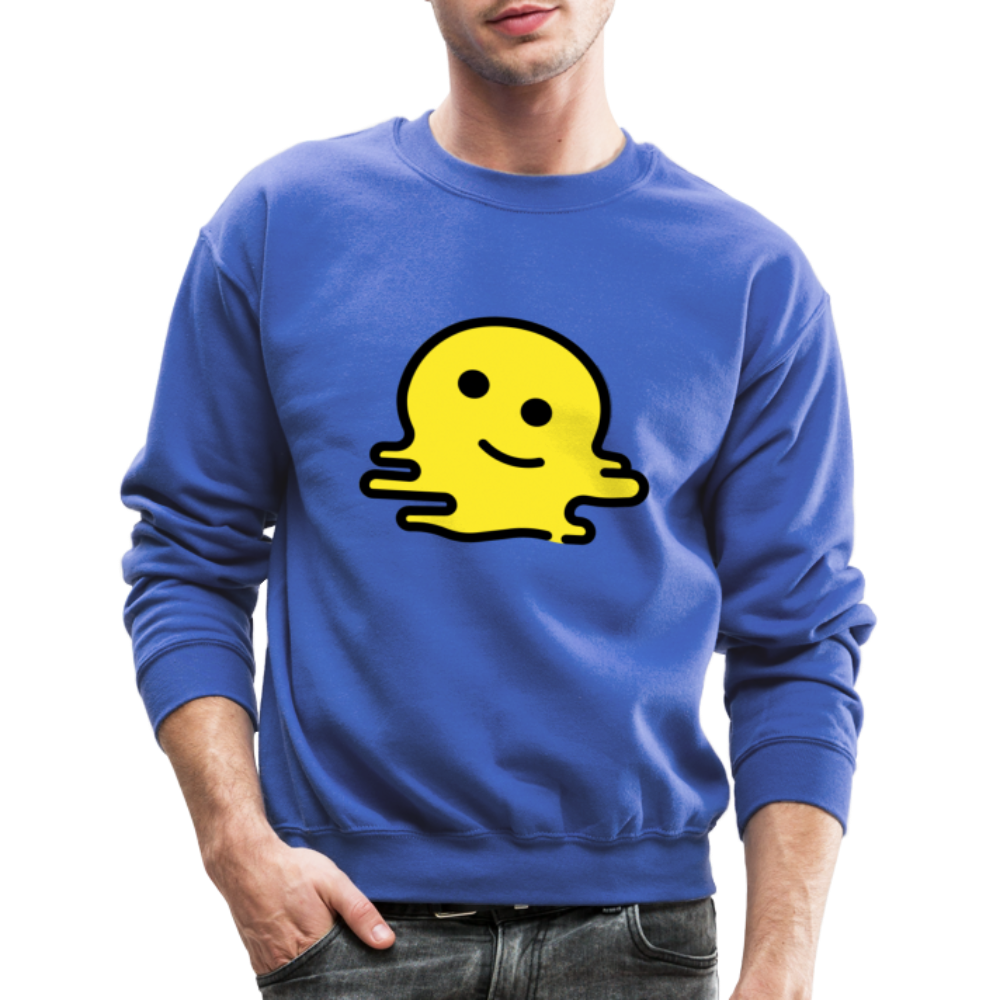 Melting Face Moji Crewneck Sweatshirt - Emoji.Express - royal blue