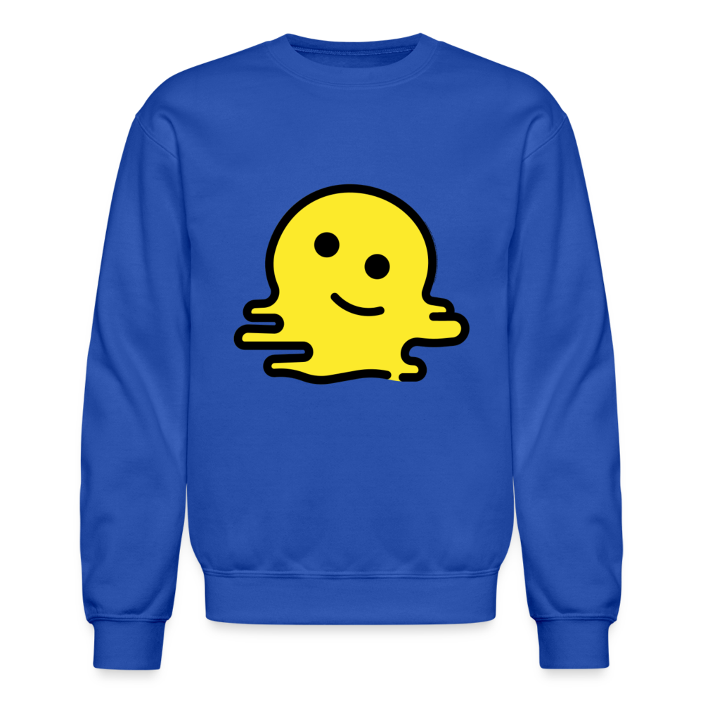 Melting Face Moji Crewneck Sweatshirt - Emoji.Express - royal blue