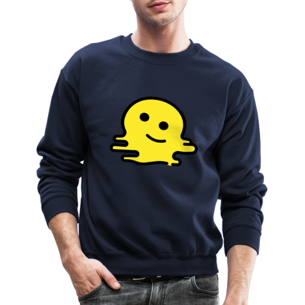 Melting Face Moji Crewneck Sweatshirt - Emoji.Express - navy