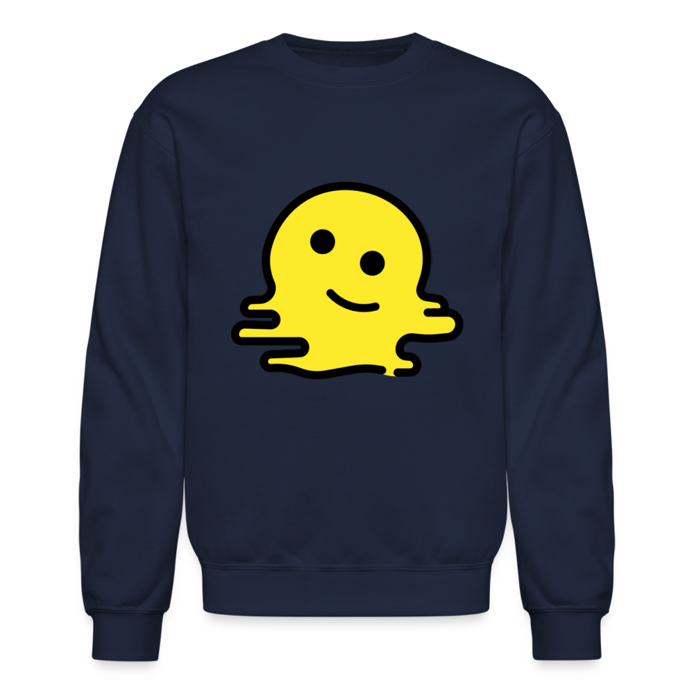 Melting Face Moji Crewneck Sweatshirt - Emoji.Express - navy