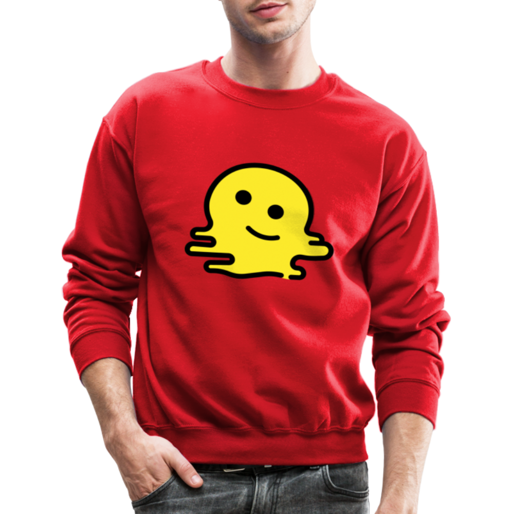 Melting Face Moji Crewneck Sweatshirt - Emoji.Express - red