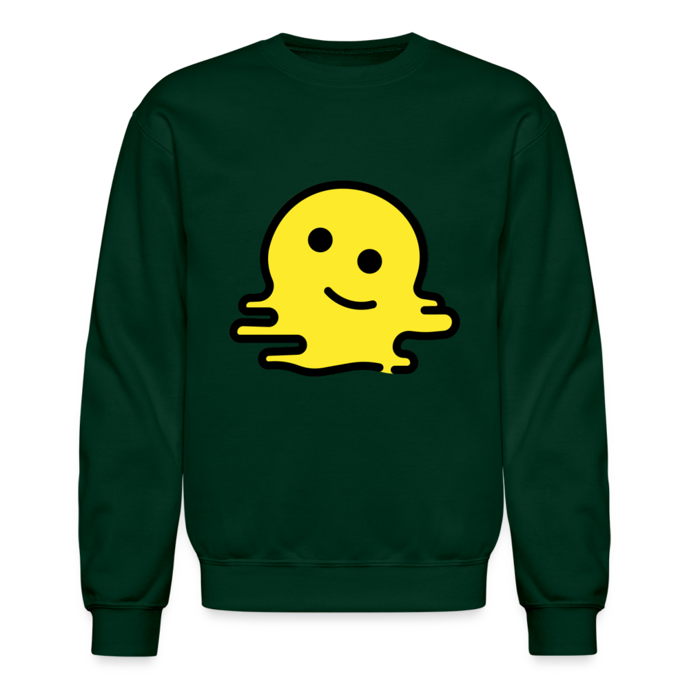 Melting Face Moji Crewneck Sweatshirt - Emoji.Express - forest green