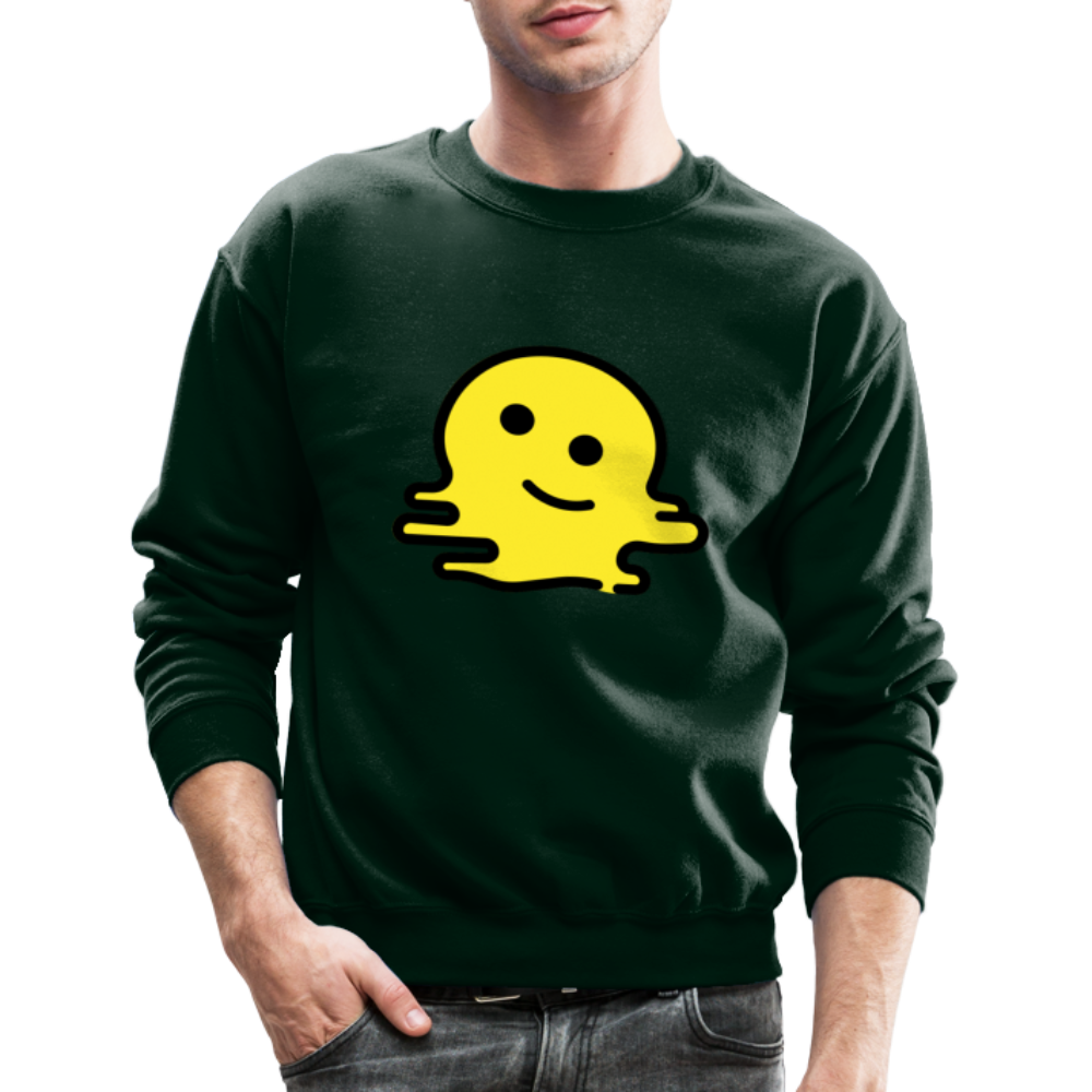 Melting Face Moji Crewneck Sweatshirt - Emoji.Express - forest green