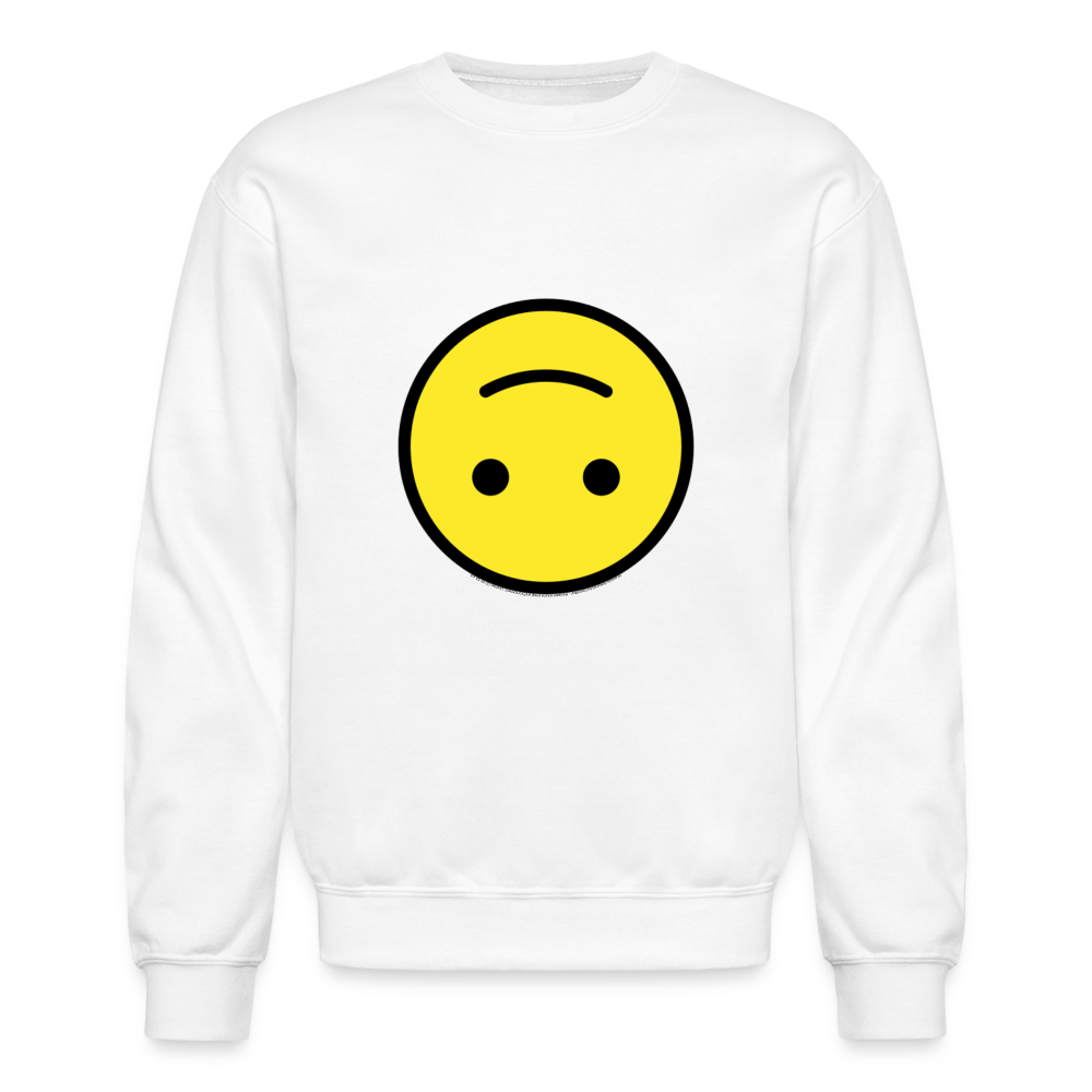 Upside Down Face Moji Crewneck Sweatshirt - Emoji.Express - white