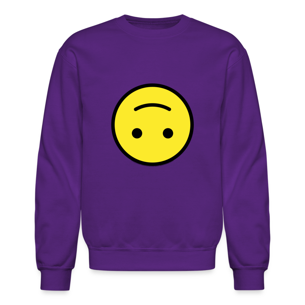 Upside Down Face Moji Crewneck Sweatshirt - Emoji.Express - purple