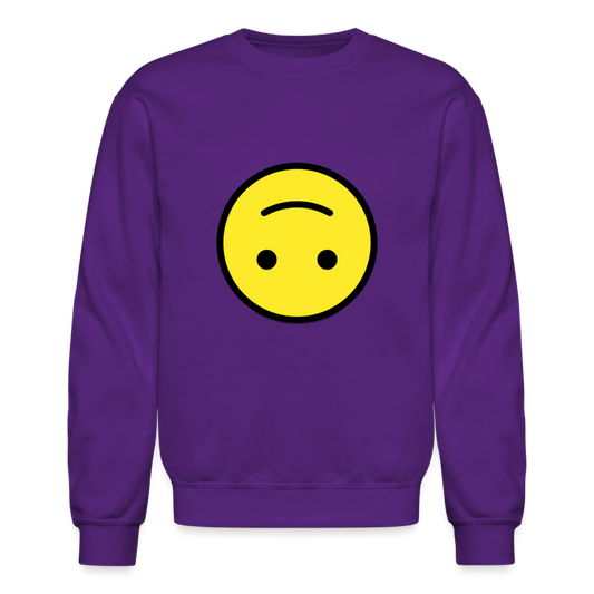 Upside Down Face Moji Crewneck Sweatshirt - Emoji.Express - purple