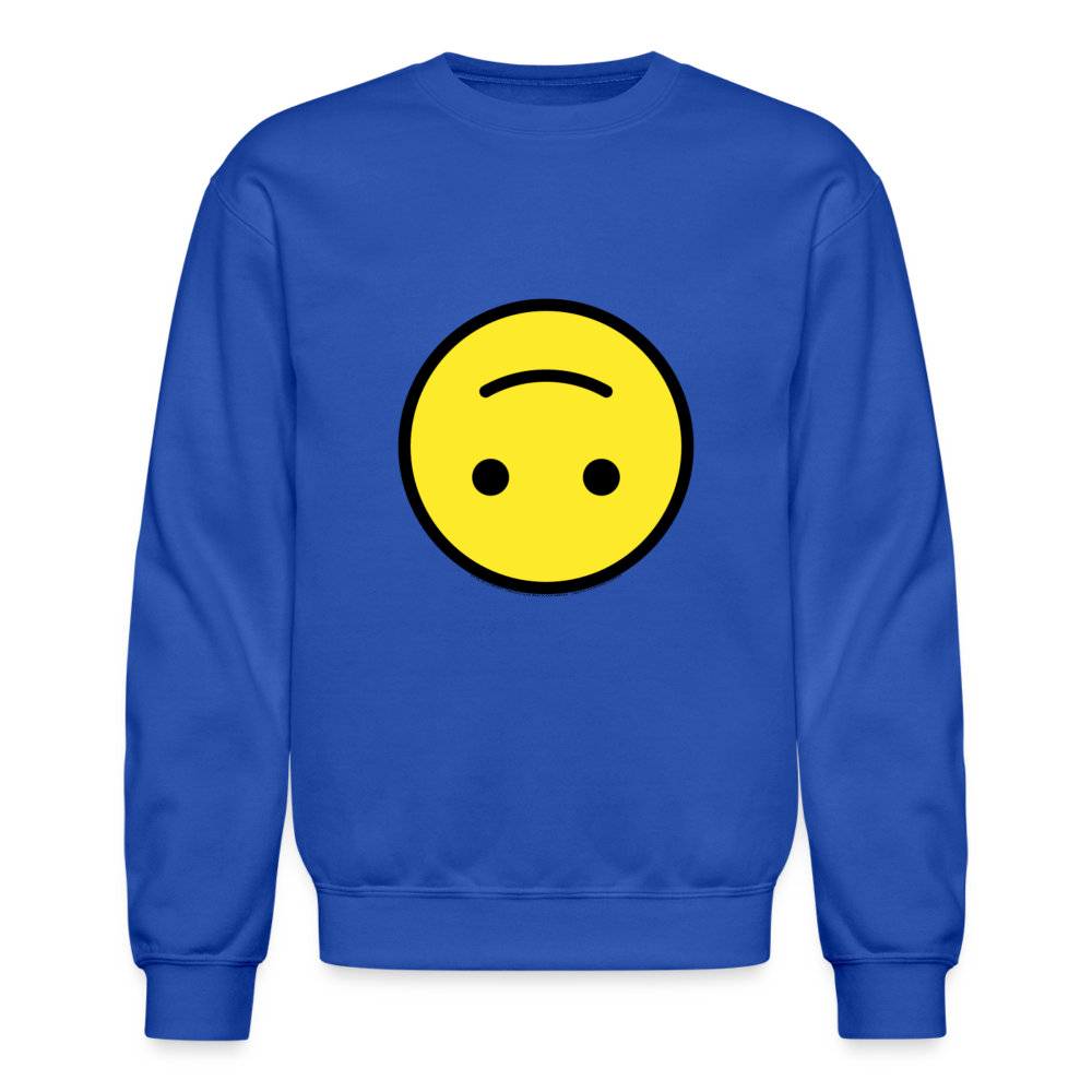 Upside Down Face Moji Crewneck Sweatshirt - Emoji.Express - royal blue