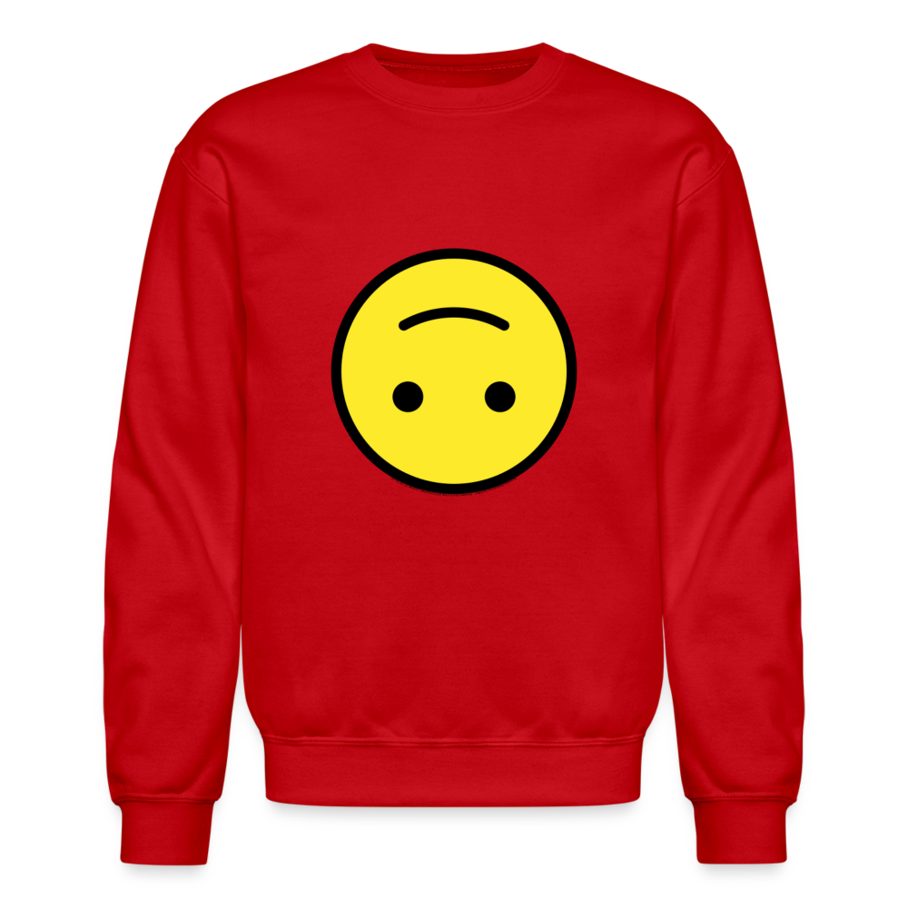 Upside Down Face Moji Crewneck Sweatshirt - Emoji.Express - red