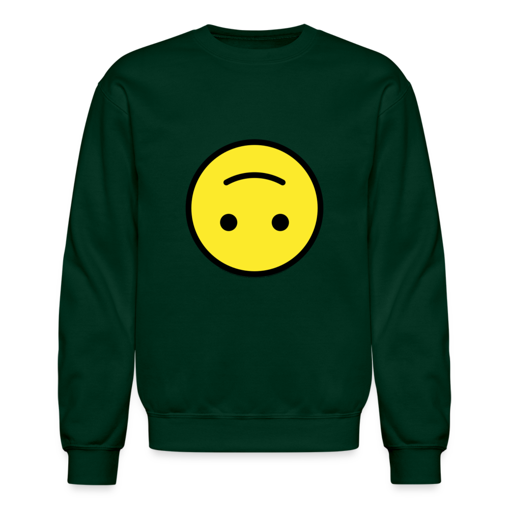 Upside Down Face Moji Crewneck Sweatshirt - Emoji.Express - forest green