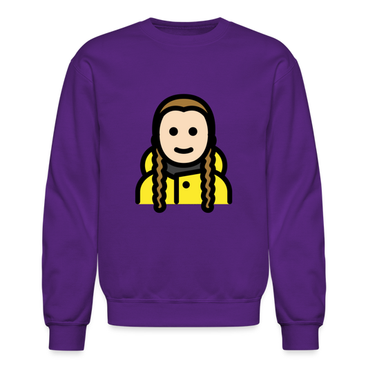 Greta Thunberg Moji Crewneck Sweatshirt - Emoji.Express - purple