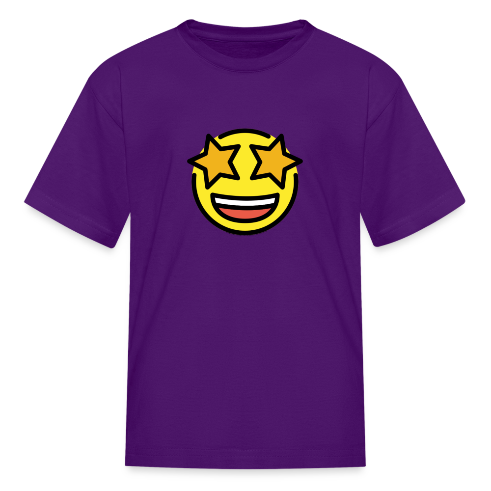 Star Struck Moji Kids' T-Shirt - Emoji.Express - purple
