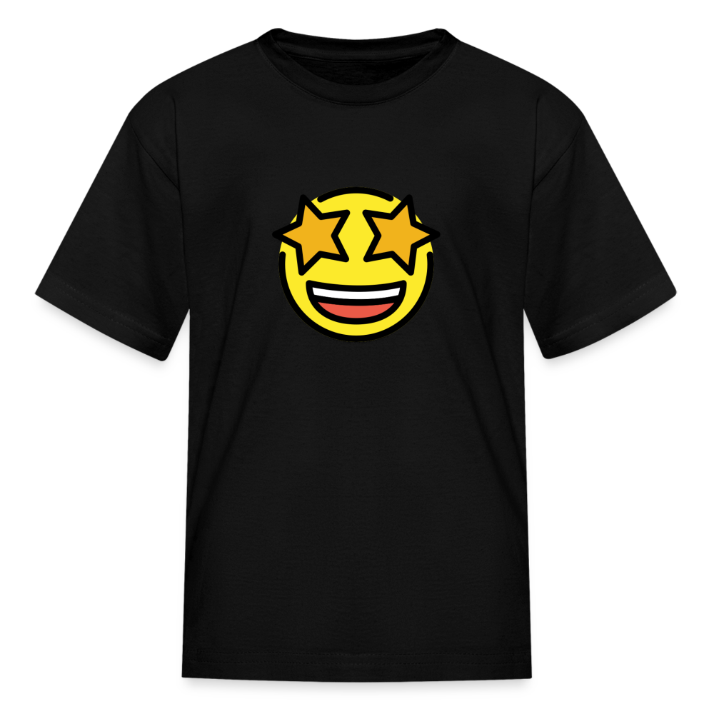 Star Struck Moji Kids' T-Shirt - Emoji.Express - black