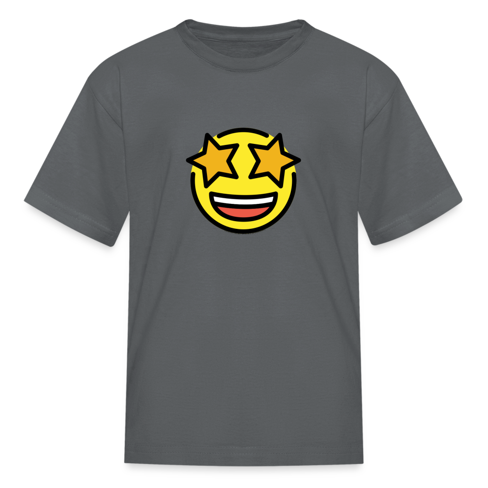 Star Struck Moji Kids' T-Shirt - Emoji.Express - charcoal