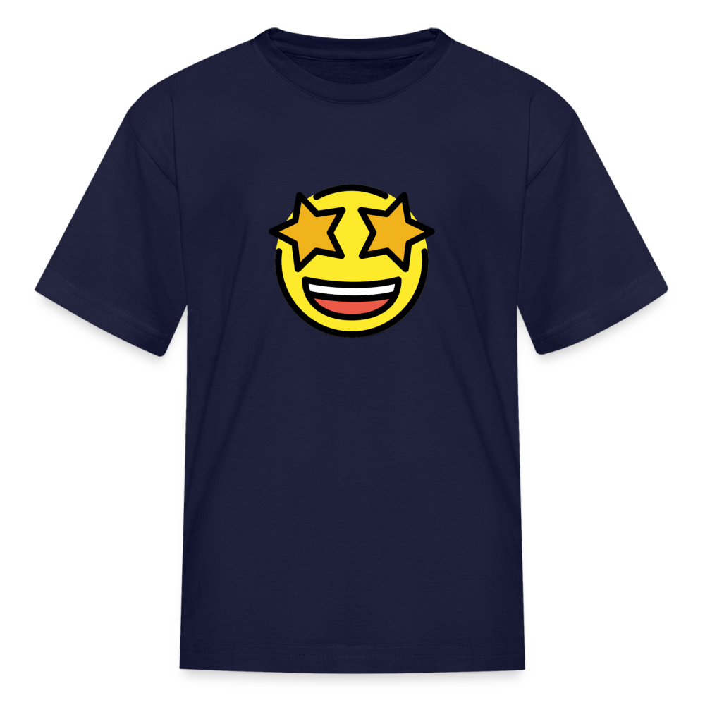 Star Struck Moji Kids' T-Shirt - Emoji.Express - navy