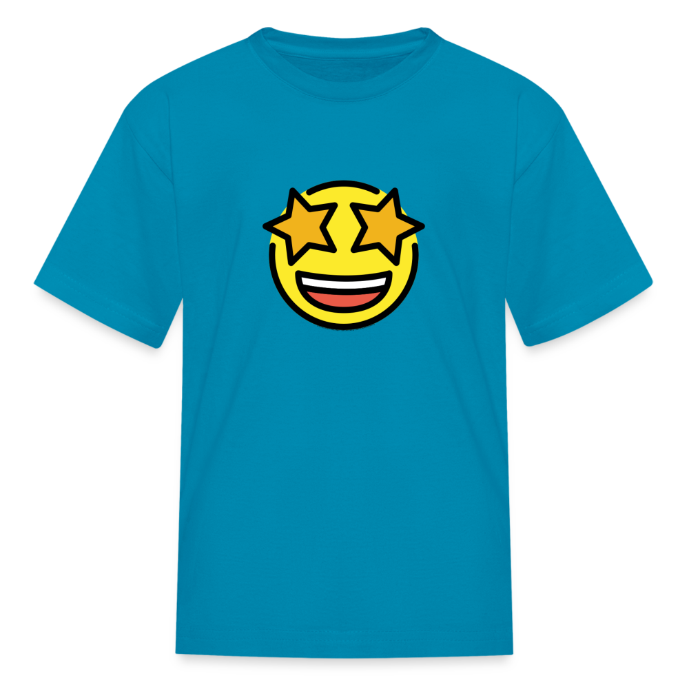 Star Struck Moji Kids' T-Shirt - Emoji.Express - turquoise