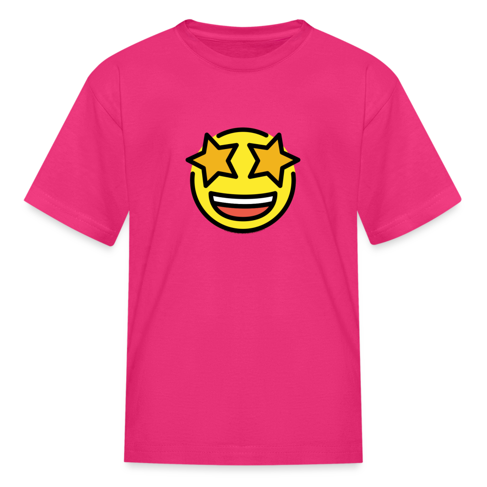 Star Struck Moji Kids' T-Shirt - Emoji.Express - fuchsia