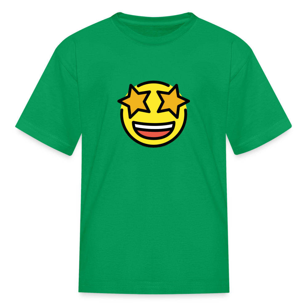 Star Struck Moji Kids' T-Shirt - Emoji.Express - kelly green