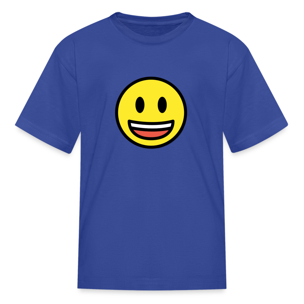 Grinning Face with Big Eyes Moji Kids' T-Shirt - Emoji.Express - royal blue