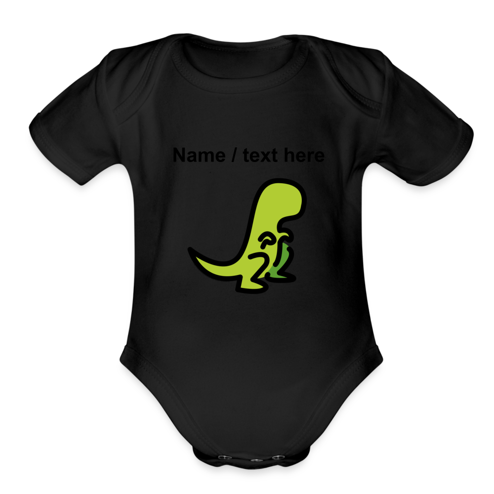 T-Rex Moji Organic Short Sleeve Baby Bodysuit - Moji.Express - black