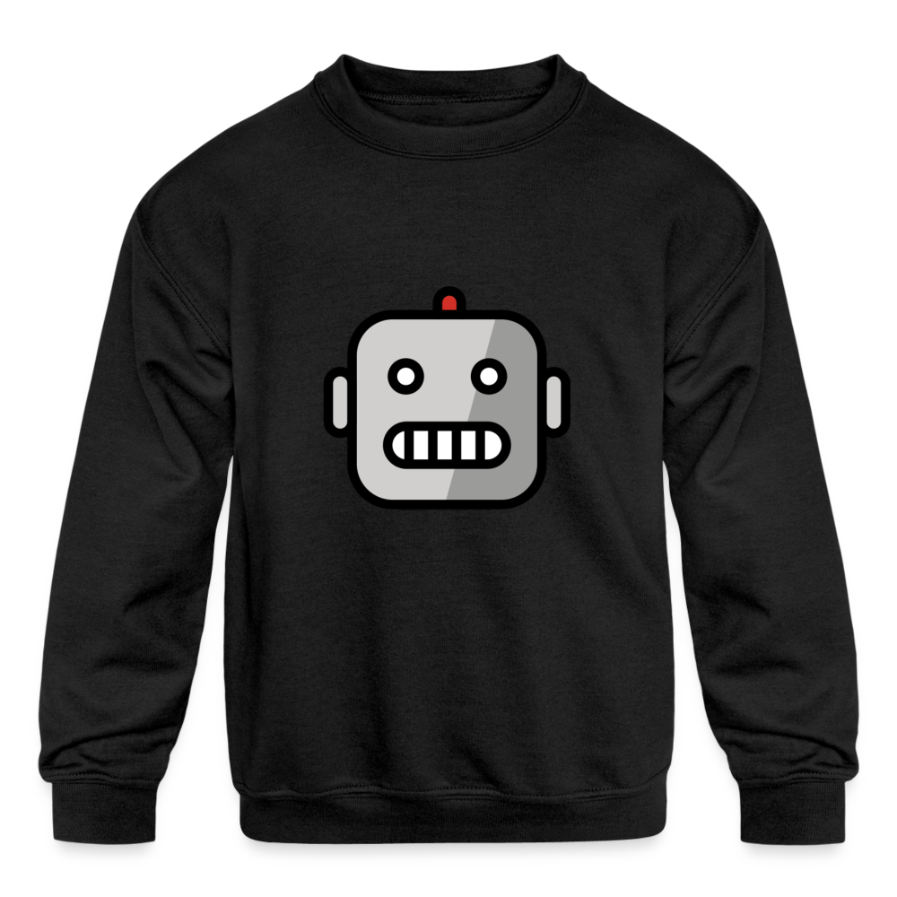 Robot Moji Kids' Crewneck Sweatshirt - Emoji.Express - black