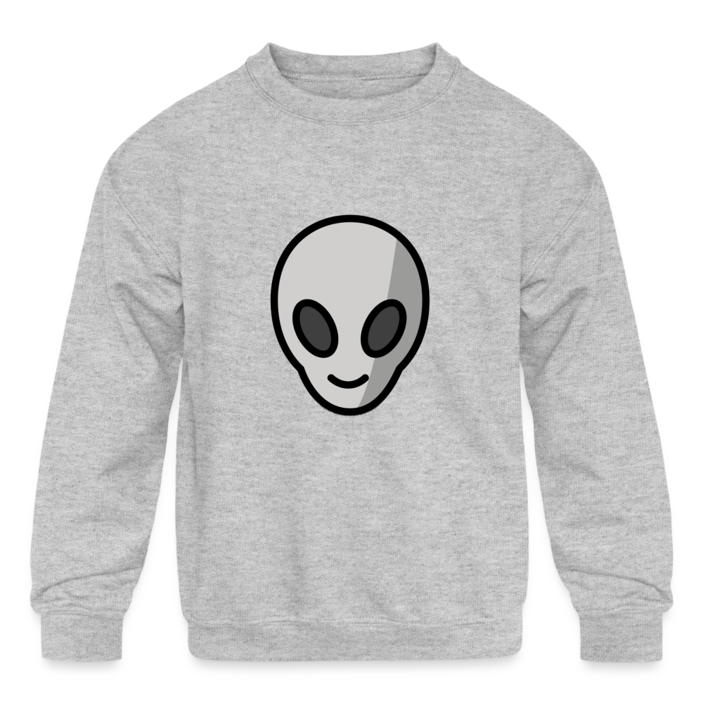 Alien Moji Kids' Crewneck Sweatshirt - Emoji.Express - heather gray