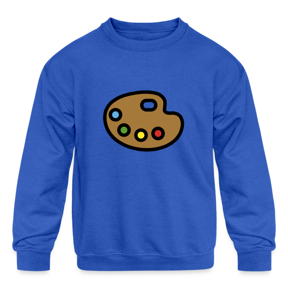 Artist Palette Moji Kids' Crewneck Sweatshirt - Emoji.Express - royal blue