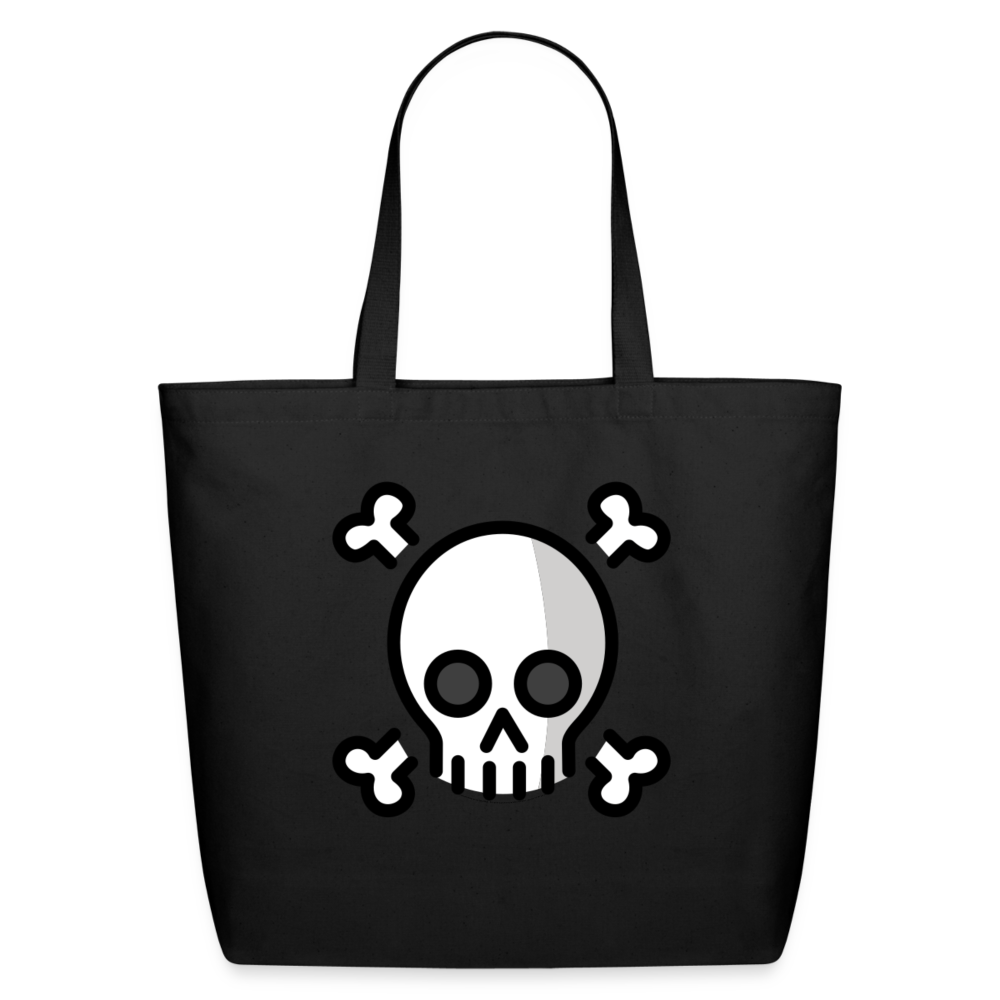 Customizable Skull and Crossbones Moji Eco-Friendly Cotton Tote - Emoji.Express - black