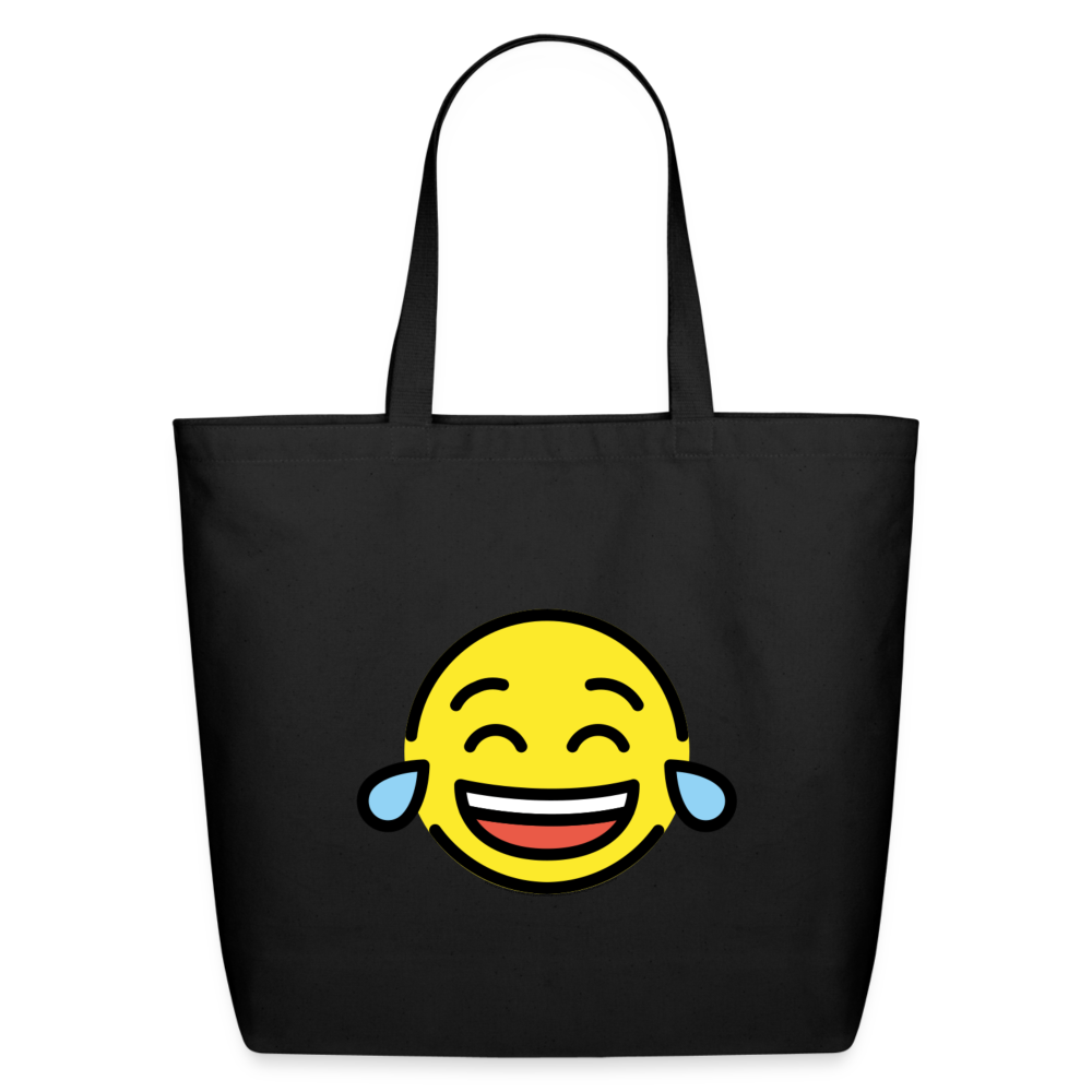 Customizable Face with Tears of Joy Moji Eco-Friendly Cotton Tote - Emoji.Express - black
