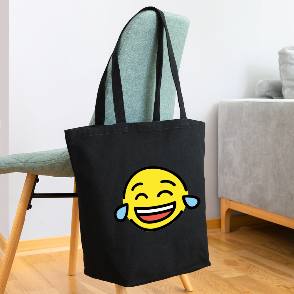 Customizable Face with Tears of Joy Moji Eco-Friendly Cotton Tote - Emoji.Express - black