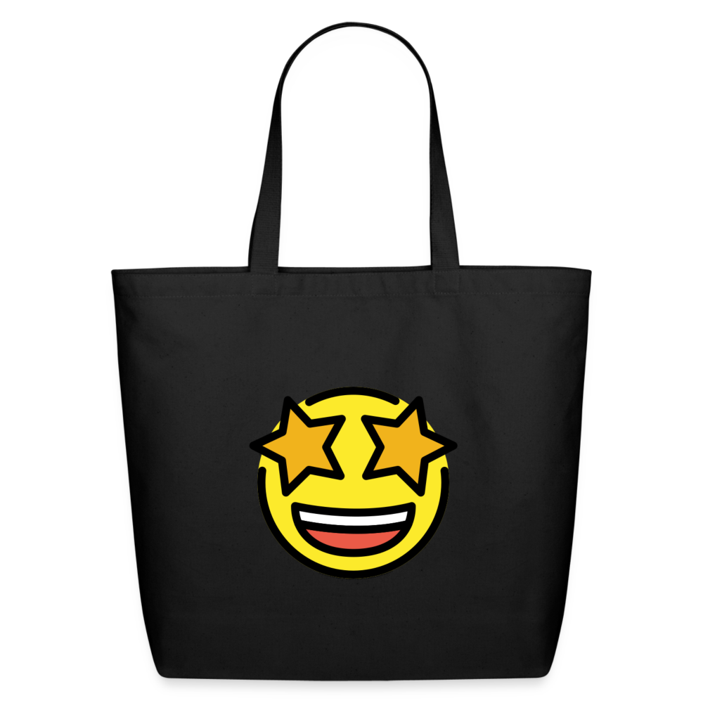 Customizable Star Struck Moji Eco-Friendly Cotton Tote - Emoji.Express - black