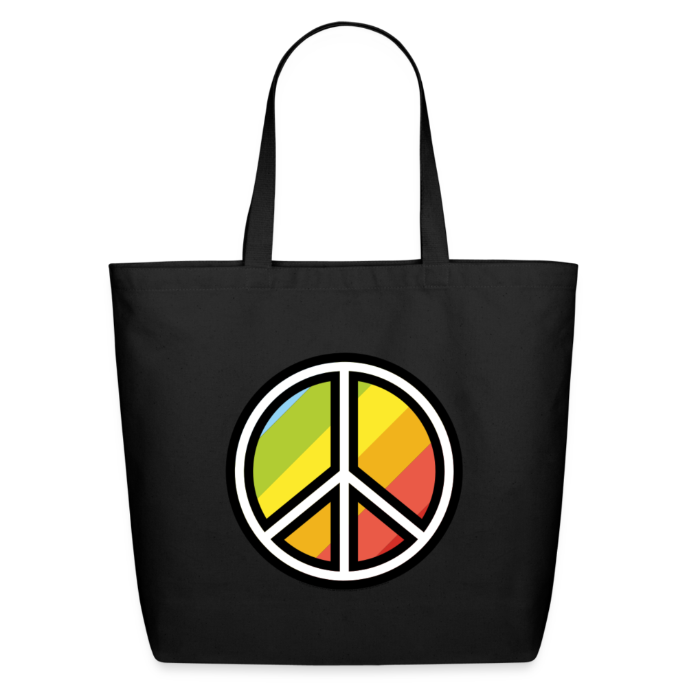Customizable Peace Symbol Moji Eco-Friendly Cotton Tote - Emoji.Express - black