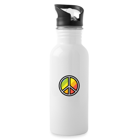 Peace Symbol Moji Water Bottle - Emoji.Express - white