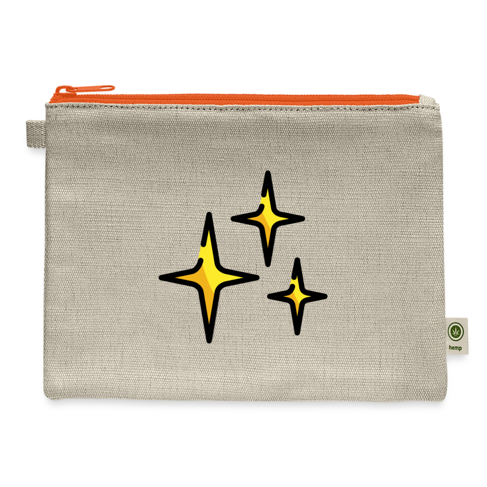 Sparkles Moji Carry All Hemp Pouch - Emoji.Express - natural/orange