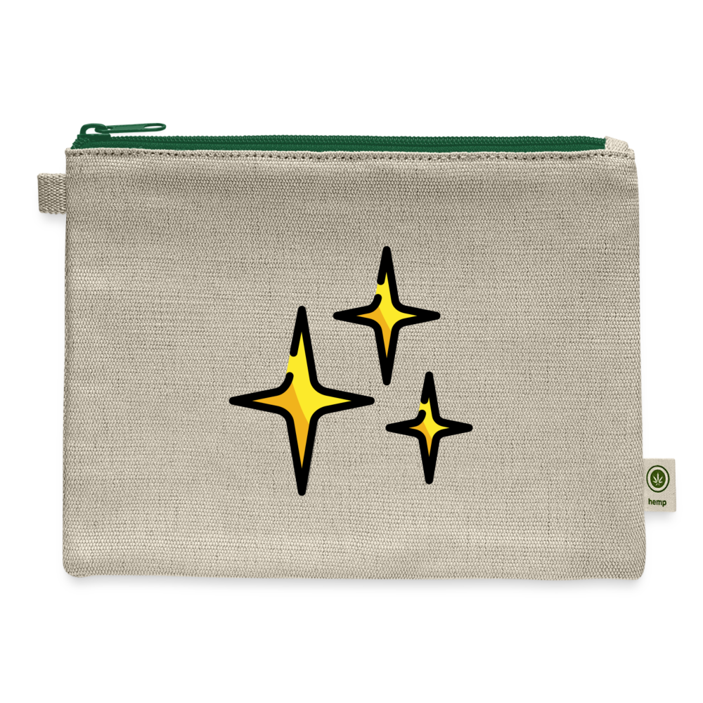 Sparkles Moji Carry All Hemp Pouch - Emoji.Express - natural/green