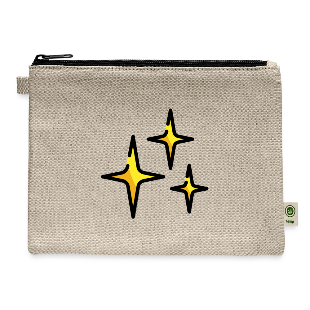 Sparkles Moji Carry All Hemp Pouch - Emoji.Express - natural