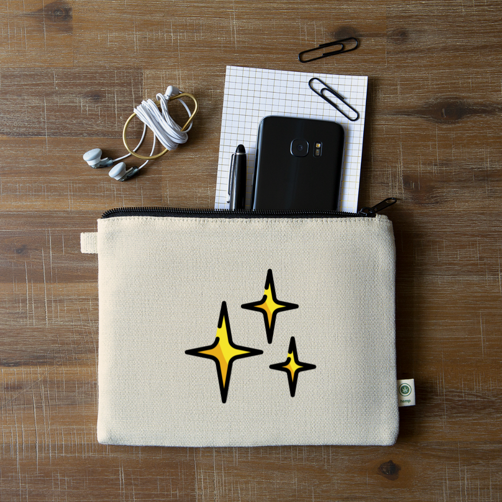 Sparkles Moji Carry All Hemp Pouch - Emoji.Express - natural