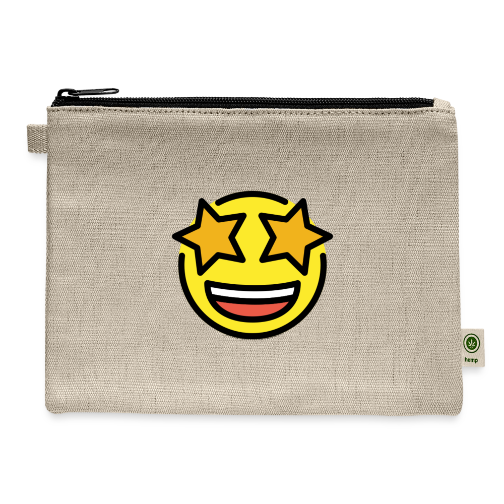 Star Struck Carry All Hemp Pouch - Emoji.Express - natural