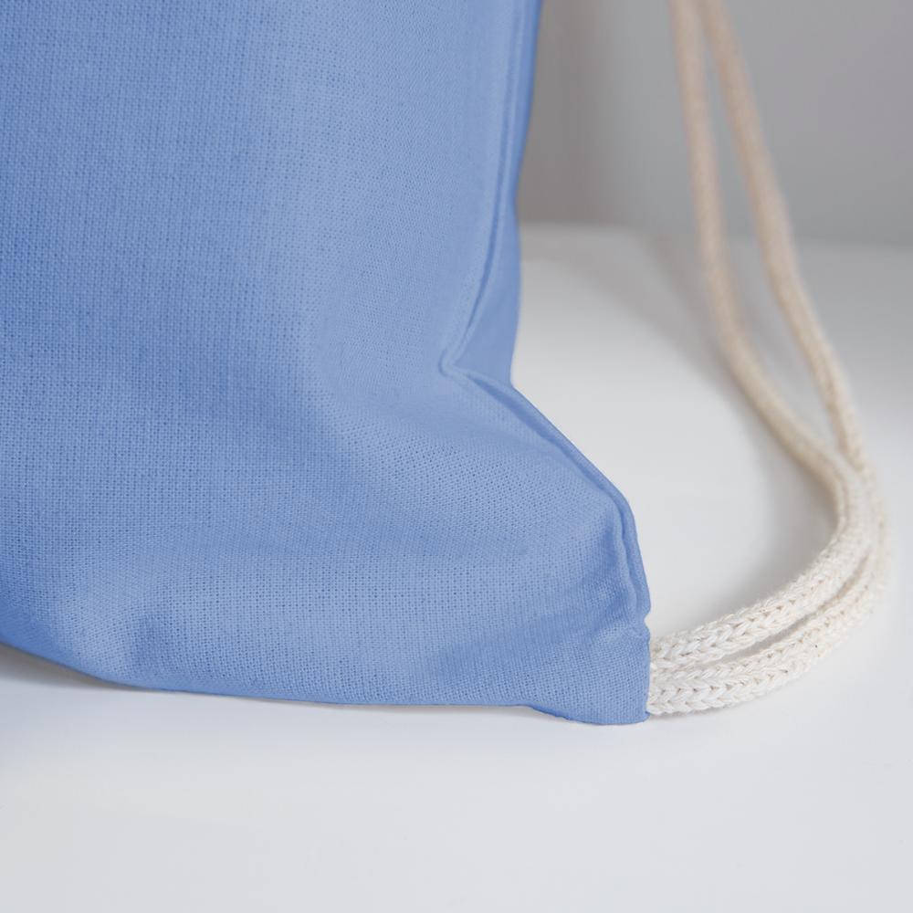 Customizable Sparkling Heart Moji Cotton Drawstring Bag - Emoji.Express - carolina blue