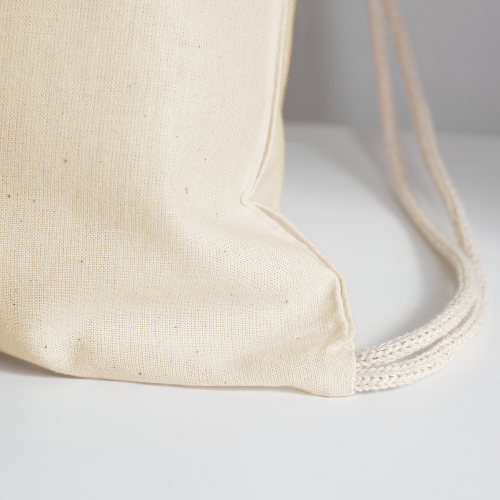 Customizable Hamsa Moji Cotton Drawstring Bag - Emoji.Express - natural