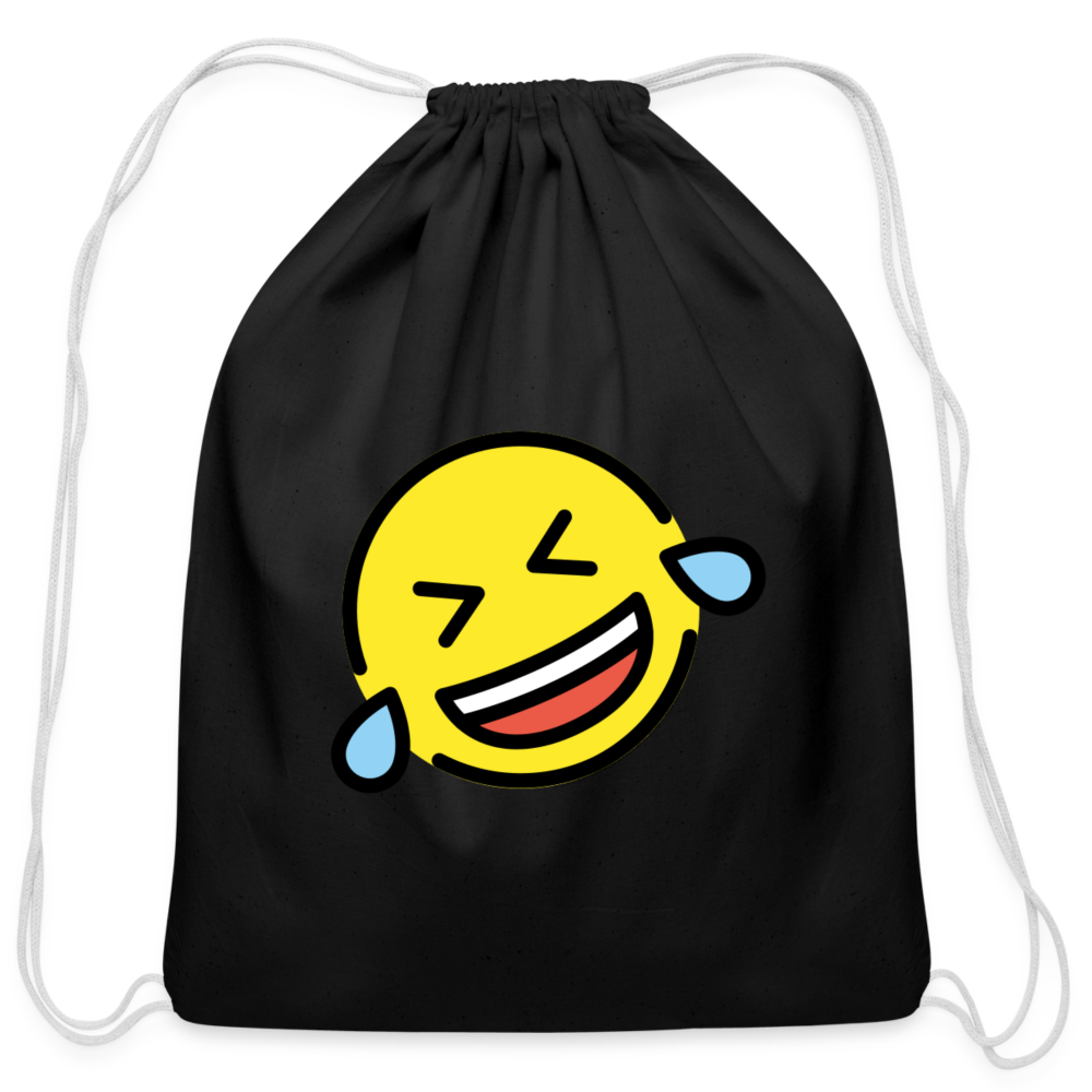 Customizable ROFL Moji Cotton Drawstring Bag - Emoji.Express - black