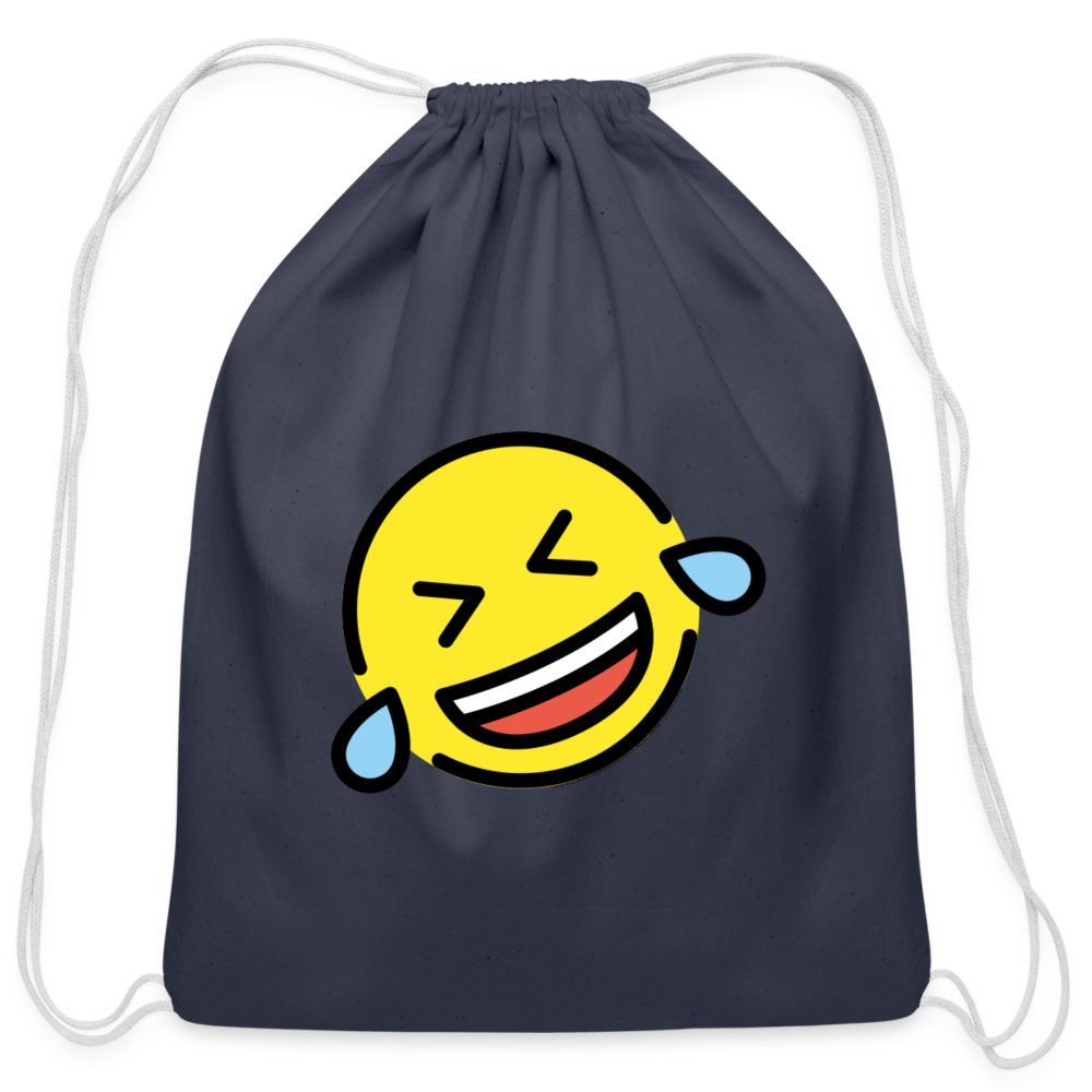 Customizable ROFL Moji Cotton Drawstring Bag - Emoji.Express - navy