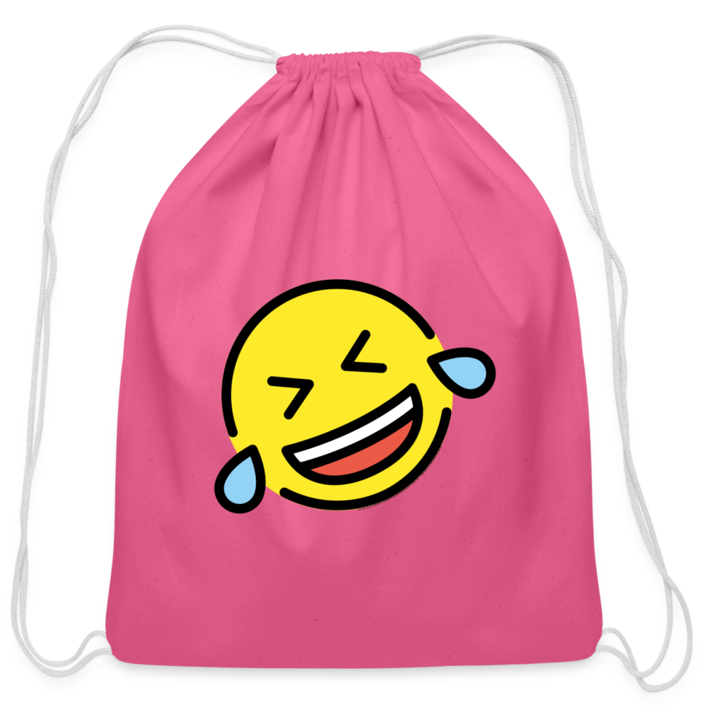 Customizable ROFL Moji Cotton Drawstring Bag - Emoji.Express - pink