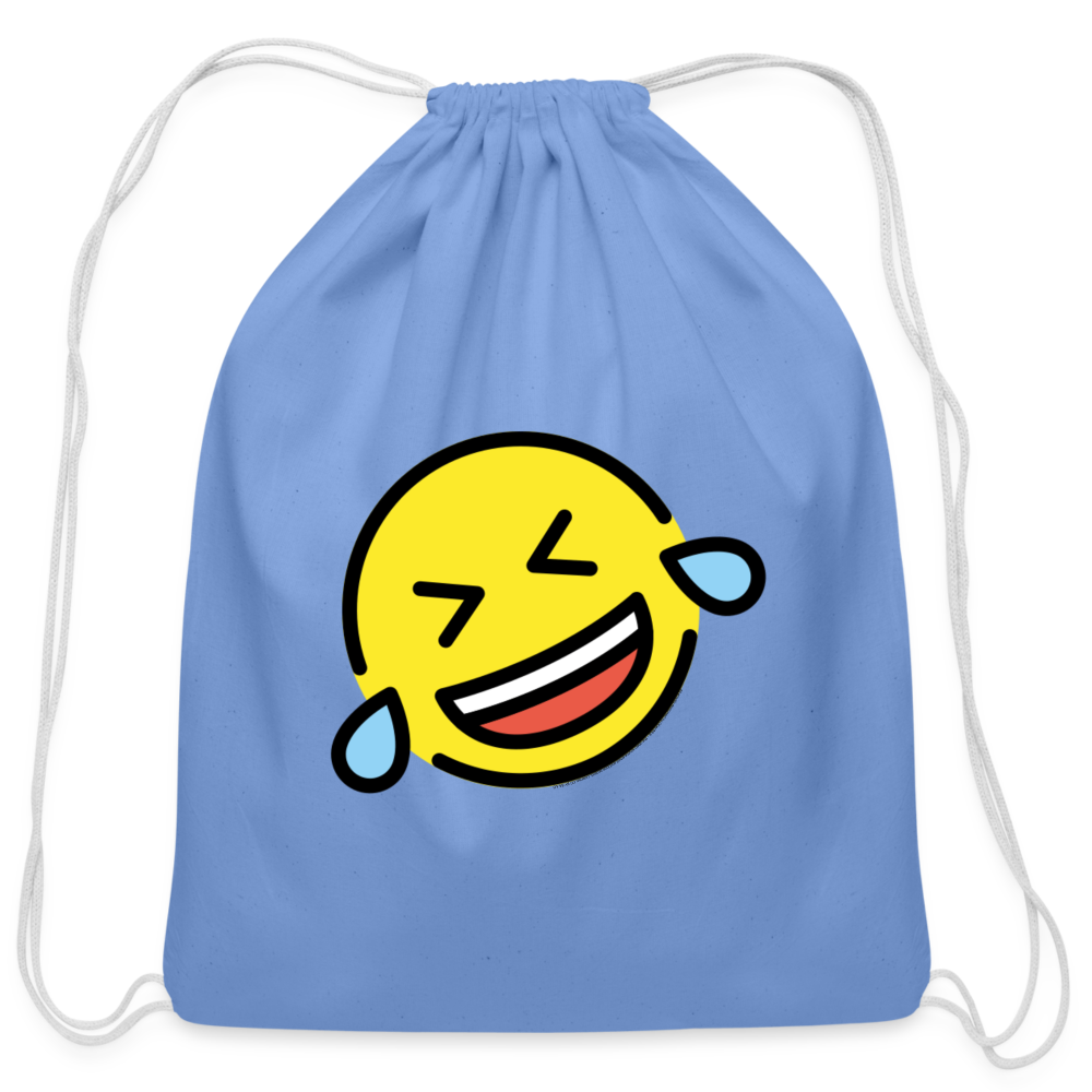 Customizable ROFL Moji Cotton Drawstring Bag - Emoji.Express - carolina blue