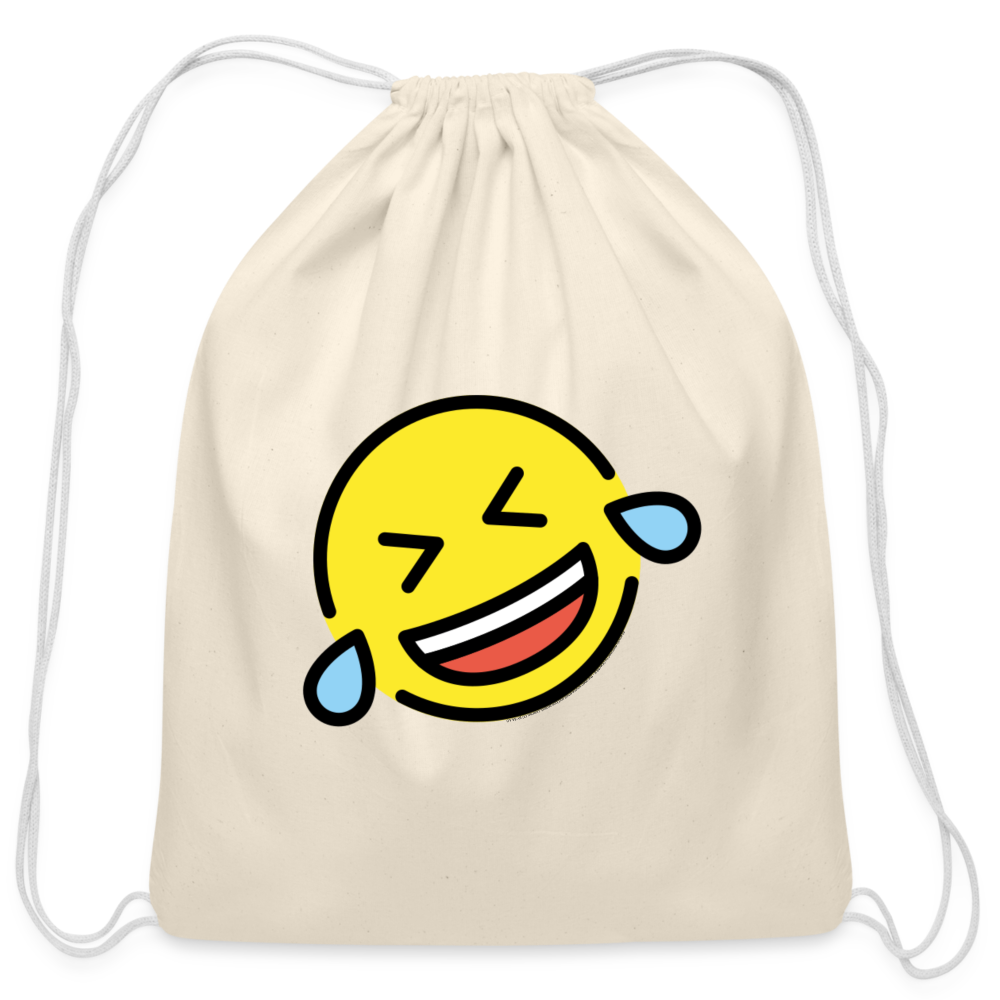 Customizable ROFL Moji Cotton Drawstring Bag - Emoji.Express - natural