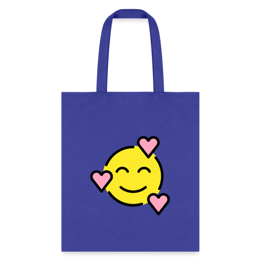 Smiling Face with Hearts Moji Tote Bag - Emoji.Express - royal blue