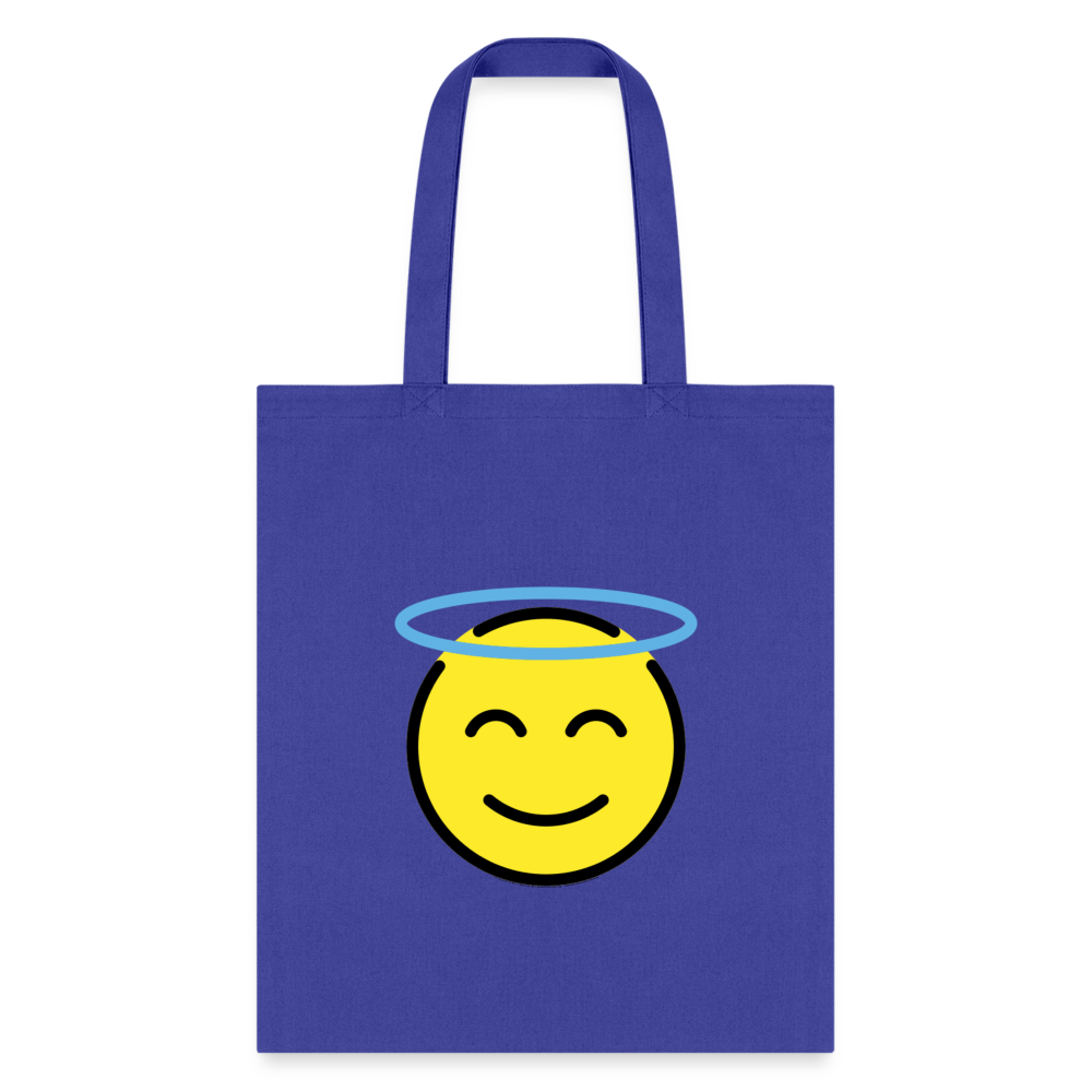 Smiling Face with Halo Moji Tote Bag - Emoji.Express - royal blue