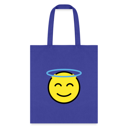 Smiling Face with Halo Moji Tote Bag - Emoji.Express - royal blue