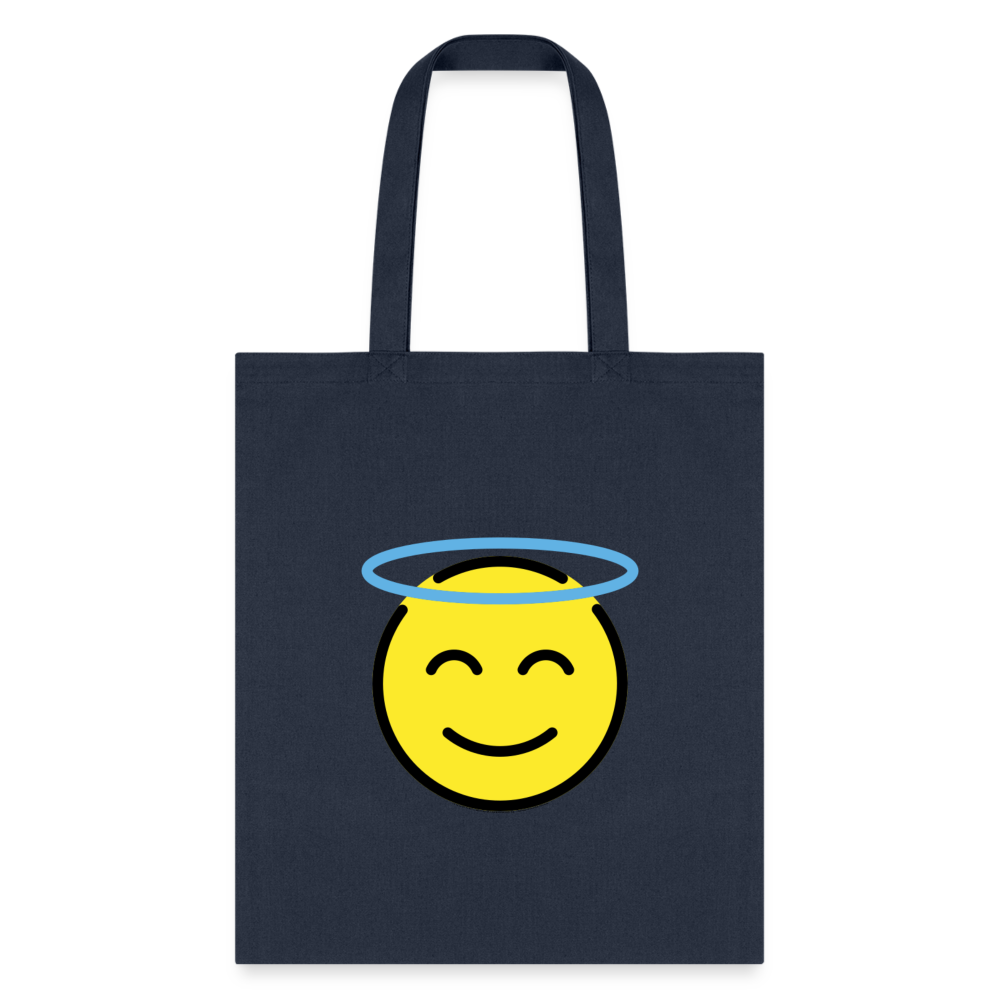 Smiling Face with Halo Moji Tote Bag - Emoji.Express - navy