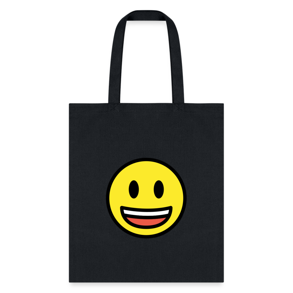 Grinning Face with Big Eyes Moji Tote Bag - Emoji.Express - black