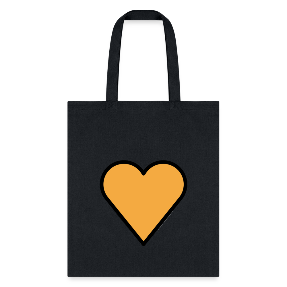 Orange Heart Moji Tote Bag - Emoji.Express - black